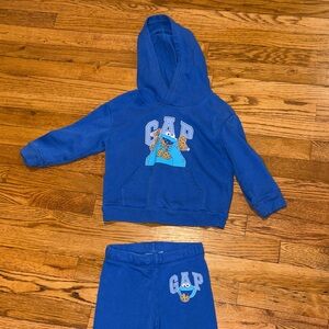 GAP Royal Blue Hoodie and Joggers with Bear Graphic